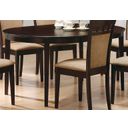 The appearance of Gabriel Oval Dining Table Cappuccino designed by Coaster in the transitional interior design. This cappuccino piece of furniture was selected by 1StopBedrooms from Gabriel Collection to add a touch of cosiness and style into your home. Sku: 100770. Table Top Shape: Oval. Material: Wood. Size: 42" x 60".