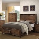 The appearance of Acme Merrilee King Storage Bed in Oak designed by ACME in the transitional interior design. This oak piece of furniture was selected by 1StopBedrooms from Merrilee Collection to add a touch of cosiness and style into your home. Sku: 21677EK-HF;21678EK-R;21679EK-DRW. Bed Type: Storage Bed. Material: Wood. Bed Size: King.