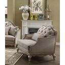 The appearance of Acme Chelmsford Chair in Beige designed by ACME in the transitional interior design. This beige piece of furniture  was selected by 1StopBedrooms from Chelmsford Collection to add a touch of cosiness and style into your home. Sku: 56052. Material: Fabric. Key Features: Tufted.