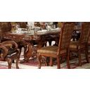 The appearance of Acme Dresden Pedestal Dining Table in Brown Cherry Oak designed by ACME in the transitional interior design. This brown cherry piece of furniture  was selected by 1StopBedrooms from Dresden Collection to add a touch of cosiness and style into your home. Sku: 12150T;12151ST. Material: Wood. Table Top Shape: Rectangular. Size: 46" x 108".