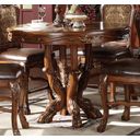 The appearance of Acme Dresden Round Pedestal Counter Height Dining Table in Brown Cherry Oak designed by ACME in the transitional interior design. This brown piece of furniture was selected by 1StopBedrooms from Dresden Collection to add a touch of cosiness and style into your home. Sku: 12160T;12161ST. Table Top Shape: Round. Material: Wood. Size: 48".