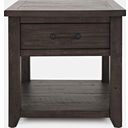 The appearance of Madison County Harris End Table In Brown designed by Jofran in the traditional interior design. This brown piece of furniture was selected by 1StopBedrooms from Madison County Collection to add a touch of cosiness and style into your home. Sku: 1700-13. Material: Pine.