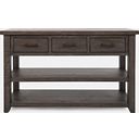 The appearance of Madison County Harris 50 Inch Sofa Console Table In Brown designed by Jofran in the traditional interior design. This brown piece of furniture was selected by 1StopBedrooms from Madison County Collection to add a touch of cosiness and style into your home. Sku: 1700-14. Material: Pine.