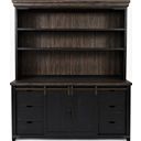 The appearance of Madison County Hutch Server In Vintage Black designed by Jofran in the traditional interior design. This vintage black piece of furniture was selected by 1StopBedrooms from Madison County Collection to add a touch of cosiness and style into your home. Sku: 1702-70;1702-71. Material: Pine.