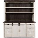 The appearance of Madison County Hutch Server In Vintage White designed by Jofran in the transitional interior design. This vintage white piece of furniture was selected by 1StopBedrooms from Madison County Collection to add a touch of cosiness and style into your home. Sku: 1706-70;1706-71. Material: Pine.