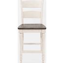 The appearance of Madison County Ladderback Counter Stool Set of 2 In Vintage White designed by Jofran in the transitional interior design. This vintage white piece of furniture was selected by 1StopBedrooms from Madison County Collection to add a touch of cosiness and style into your home. Sku: 1706-BS401KD. Material: Pine.