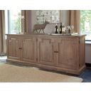 The appearance of Florence 4-door Sideboard Rustic Smoke designed by Coaster in the country / farmhouse interior design. This honey piece of furniture was selected by 1StopBedrooms from Florence Collection to add a touch of cosiness and style into your home. Sku: 180205. Material: Wood.