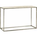 The appearance of Modern Basics Natural Travertine Sofa Table designed by Hammary in the modern / contemporary interior design. This cream piece of furniture  was selected by 1StopBedrooms from Modern Basics Collection to add a touch of cosiness and style into your home. Sku: 190-925. Material: Metal.