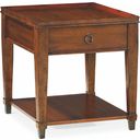 The appearance of Sunset Valley Rich Mahogany Rectangular Drawer End Table designed by Hammary in the transitional interior design. This brown piece of furniture  was selected by 1StopBedrooms from Sunset Valley Collection to add a touch of cosiness and style into your home. Sku: 197-915. Material: Wood.