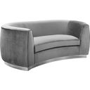 Julian Velvet Loveseat In Grey/Chrome