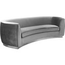 Julian Velvet Sofa In Grey/Chrome