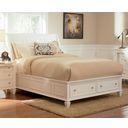 The appearance of Sandy Beach Queen Storage Sleigh Bed Cream White designed by Coaster in the coastal interior design. This cream white piece of furniture was selected by 1StopBedrooms from Sandy Beach Collection to add a touch of cosiness and style into your home. Sku: 201309QB1;201309QB2;201309QB3. Bed Type: Sleigh Bed. Material: Wood. Bed Size: Queen.