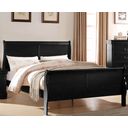 Louis Philippe Black King Sleigh Bed