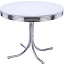 The appearance of Retro Round Dining Table Glossy White and Chrome designed by Coaster in the modern / contemporary interior design. This chrome piece of furniture was selected by 1StopBedrooms from Retro Collection to add a touch of cosiness and style into your home. Sku: 2388. Table Top Shape: Round. Material: Metal. Size: 42" x 42".