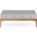 The appearance of Metro Oyster White Rectangular Cocktail Table designed by Bassett Mirror Company in the modern / contemporary interior design. This white piece of furniture  was selected by 1StopBedrooms from Metro Collection to add a touch of cosiness and style into your home. Sku: 2430-LR-100. Material: Solid Hardwood.