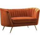 The appearance of Margo Velvet Loveseat In Cognac designed by Meridian in the modern / contemporary interior design. This cognac piece of furniture  was selected by 1StopBedrooms from Margo Collection to add a touch of cosiness and style into your home. Sku: 622Cognac-L. Material: Velvet.