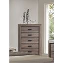 The appearance of Acme Lyndon 5-Drawer Chest in Weathered Gray Grain designed by ACME in the transitional interior design. This red piece of furniture was selected by 1StopBedrooms from Lyndon Collection to add a touch of cosiness and style into your home. Sku: 26026. Material: Wood.