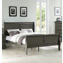 Furniture Louis Philippe Series King Size Sleigh Bed In Dark Grey