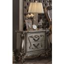 The appearance of Versailles Antique Platinum Nightstand designed by ACME in the rustic / southwestern interior design. This silver piece of furniture was selected by 1StopBedrooms from Versailles Collection to add a touch of cosiness and style into your home. Sku: 26843. Material: Wood.