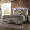 The appearance of Kaitlyn Storage Bed (Champagne)(Queen) designed by ACME in the glam interior design. This champagne piece of furniture was selected by 1StopBedrooms from Kaitlyn Collection to add a touch of cosiness and style into your home. Sku: 27230Q-HB;27231Q-FB;27232Q-DRW;27232Q-R. Bed Type: Storage Bed. Bed Size: Queen. Material: MDF.