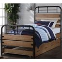 The appearance of Adams Antique Oak Twin Metal Panel Bed designed by ACME in the industrial interior design. This brown piece of furniture was selected by 1StopBedrooms from Adams Collection to add a touch of cosiness and style into your home. Sku: 30610T-HF;30611T-R. Bed Type: Panel Bed. Material: Wood. Bed Size: Twin.