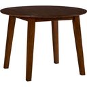 The appearance of Simplicity Round Drop Leaf Table In Caramel designed by Jofran in the transitional interior design. This caramel piece of furniture was selected by 1StopBedrooms from Simplicity Collection to add a touch of cosiness and style into your home. Sku: 452-28. Table Top Shape: Round. Material: Rubberwood. Size: 42".
