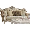 The appearance of Bently Champagne Sofa designed by ACME in the transitional interior design. This brown piece of furniture  was selected by 1StopBedrooms from Bently Collection to add a touch of cosiness and style into your home. Sku: 50660. Material: Fabric. Key Features: Wood Trim.