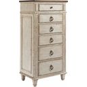 The appearance of Southbury Fossil and Parchment Lingerie Chest designed by American Drew in the transitional interior design. This white piece of furniture was selected by 1StopBedrooms from Southbury Collection to add a touch of cosiness and style into your home. Sku: 513-221. Material: Wood.