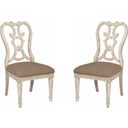 The appearance of Southbury Parchment Cortona Side Chair Set of 2 designed by American Drew in the transitional interior design. This white piece of furniture  was selected by 1StopBedrooms from Southbury Collection to add a touch of cosiness and style into your home. Sku: 513-636. Material: Fabric.