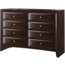 The appearance of Crown Mark Emily Dresser in Dark Cherry designed by Crown Mark in the transitional interior design. This dark cherry piece of furniture was selected by 1StopBedrooms from Emily Collection to add a touch of cosiness and style into your home. Sku: B4260-1. Material: Wood.