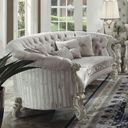 The appearance of Versailles Crescent Sofa (Ivory Velvet) designed by ACME in the rustic / southwestern interior design. This white piece of furniture  was selected by 1StopBedrooms from Versailles Collection to add a touch of cosiness and style into your home. Sku: 52085. Key Features: Tufted. Material: Velvet.