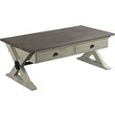 The appearance of Reclamation Place Brown Trestle Rectangular Cocktail Table designed by Hammary in the traditional interior design. This brown piece of furniture was selected by 1StopBedrooms from Reclamation Place Collection to add a touch of cosiness and style into your home. Sku: 523-910W. Material: Wood.