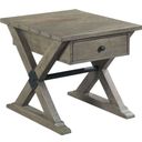 The appearance of Reclamation Place Sundried Natural Rectangular Drawer End Table designed by Hammary in the transitional interior design. This gray piece of furniture  was selected by 1StopBedrooms from Reclamation Place Collection to add a touch of cosiness and style into your home. Sku: 523-915. Material: Wood.