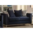 The appearance of Phaedra Blue Loveseat designed by ACME in the rustic / southwestern interior design. This blue piece of furniture was selected by 1StopBedrooms from Phaedra Collection to add a touch of cosiness and style into your home. Sku: 52831. Material: Fabric. Key Features: Nailhead Trim.