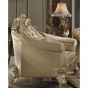 The appearance of Vendome Ii Bone Gold Patina Chair designed by ACME in the rustic / southwestern interior design. This gold piece of furniture  was selected by 1StopBedrooms from Vendome Ii Collection to add a touch of cosiness and style into your home. Sku: 53122. Material: Faux Leather. Key Features: Tufted.