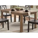 The appearance of Janina Pine Natural Tone Dining Table designed by Homelegance in the transitional interior design. This brown piece of furniture was selected by 1StopBedrooms from Janina Collection to add a touch of cosiness and style into your home. Sku: 5516-66. Material: Wood. Table Top Shape: Rectangular. Size: 38".