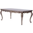 The appearance of Acme Chantelle Leg Dining Table in Antique Platinum designed by ACME in the rustic / southwestern interior design. This silver piece of furniture was selected by 1StopBedrooms from Chantelle Collection to add a touch of cosiness and style into your home. Sku: 60540. Material: Wood. Table Top Shape: Rectangular. Size: 44" x 96".