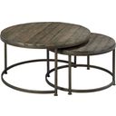 The appearance of Leone Weathered Barn Round Cocktail Table designed by Hammary in the traditional interior design. This brown piece of furniture was selected by 1StopBedrooms from Leone Collection to add a touch of cosiness and style into your home. Sku: 563-911. Material: Metal.