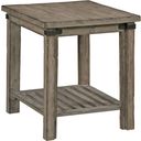 The appearance of Foundry Driftwood End Table designed by Kincaid in the transitional interior design. This brown piece of furniture  was selected by 1StopBedrooms from Foundry Collection to add a touch of cosiness and style into your home. Sku: 59-021. Material: Wood.