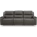The appearance of 5Z - Pendley 3-Piece Power Sectional Reclining Sofa In Anchor designed by Signature Design by Ashley in the modern / contemporary interior design. This anchor piece of furniture was selected by 1StopBedrooms from 5Z - Pendley Collection to add a touch of cosiness and style into your home. Sku: NCU1260046;NCU1260058;NCU1260062. Material: Leather.