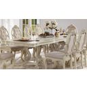 The appearance of Ragenardus Antique White Double Extendable Pedestal Dining Table designed by ACME in the rustic / southwestern interior design. This white piece of furniture was selected by 1StopBedrooms from Ragenardus Collection to add a touch of cosiness and style into your home. Sku: 61280T;61281ST. Material: Wood. Table Top Shape: Rectangular. Size: 44" x 114".