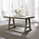 The appearance of Lindsey Farm Gray and Sandstone Extendable Dining Table designed by Liberty in the transitional interior design. This gray piece of furniture was selected by 1StopBedrooms from Lindsey Farm Collection to add a touch of cosiness and style into your home. Sku: 62-T3878;62-P3878. Material: Wood. Table Top Shape: Rectangular. Size: 78".