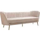 The appearance of Margo Velvet Sofa In Cream designed by Meridian in the modern / contemporary interior design. This cream velvet piece of furniture  was selected by 1StopBedrooms from Margo Collection to add a touch of cosiness and style into your home. Sku: 622Cream-S. Material: Velvet.
