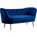 The appearance of Margo Velvet Loveseat In Navy designed by Meridian in the modern / contemporary interior design. This navy piece of furniture was selected by 1StopBedrooms from Margo Collection to add a touch of cosiness and style into your home. Sku: 622Navy-L. Material: Velvet.