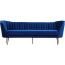The appearance of Margo Velvet Sofa In Navy designed by Meridian in the modern / contemporary interior design. This navy piece of furniture was selected by 1StopBedrooms from Margo Collection to add a touch of cosiness and style into your home. Sku: 622Navy-S. Material: Velvet.