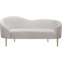 The appearance of Ritz Velvet Loveseat In Cream designed by Meridian in the modern / contemporary interior design. This cream velvet piece of furniture  was selected by 1StopBedrooms from Ritz Collection to add a touch of cosiness and style into your home. Sku: 659Cream-L. Material: Velvet.