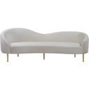 The appearance of Ritz Velvet Sofa In Cream designed by Meridian in the modern / contemporary interior design. This cream velvet piece of furniture  was selected by 1StopBedrooms from Ritz Collection to add a touch of cosiness and style into your home. Sku: 659Cream-S. Material: Velvet.