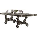The appearance of Versailles Antique Platinum Extendable Rectangular Dining Table designed by ACME in the rustic / southwestern interior design. This silver piece of furniture was selected by 1StopBedrooms from Versailles Collection to add a touch of cosiness and style into your home. Sku: 66820T;66821ST. Material: Wood. Table Top Shape: Rectangular. Size: 46" x 120".