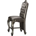 The appearance of Versailles Silver Antique Platinum Counter Height Chair Set of 2 designed by ACME in the rustic / southwestern interior design. This silver piece of furniture was selected by 1StopBedrooms from Versailles Collection to add a touch of cosiness and style into your home. Sku: 66837. Material: Vinyl.