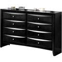 The appearance of Crown Mark Furniture Emily Dresser in Black designed by Crown Mark in the modern / contemporary interior design. This black piece of furniture  was selected by 1StopBedrooms from Emily Collection to add a touch of cosiness and style into your home. Sku: B4280-1. Material: Wood.